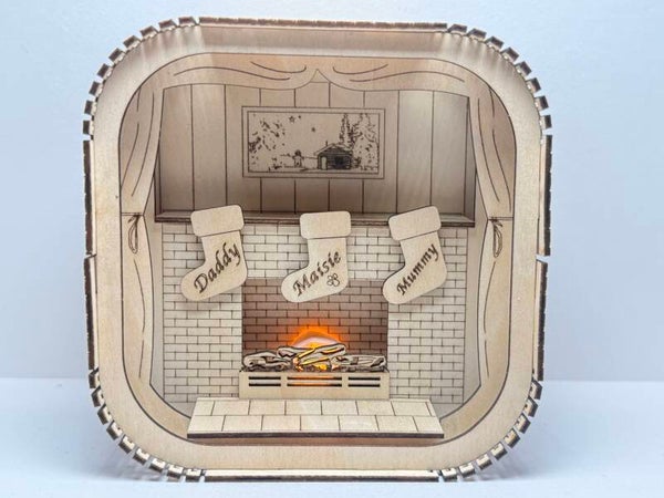 Festive Fireplace. - with LED Candle