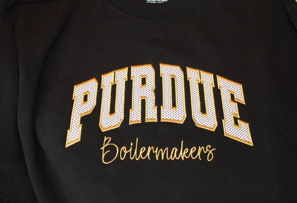 Purdue mock neck polka dot applique