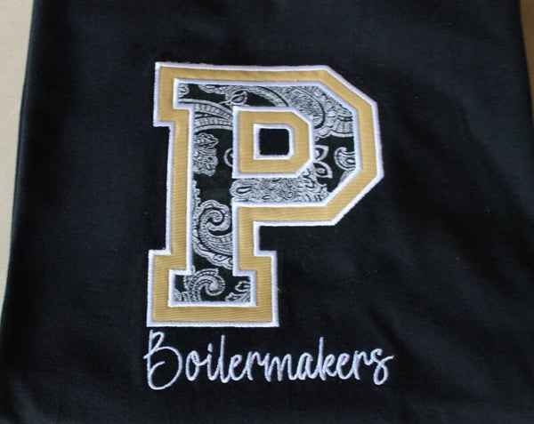 Purdue black and gold paisley