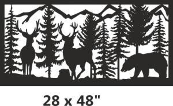 Deer and Bear Decorative Panel Insert