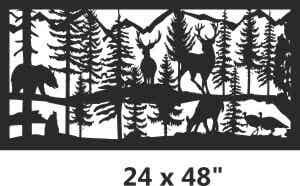 Deer, Bird, and Bear Decorative Panel Insert