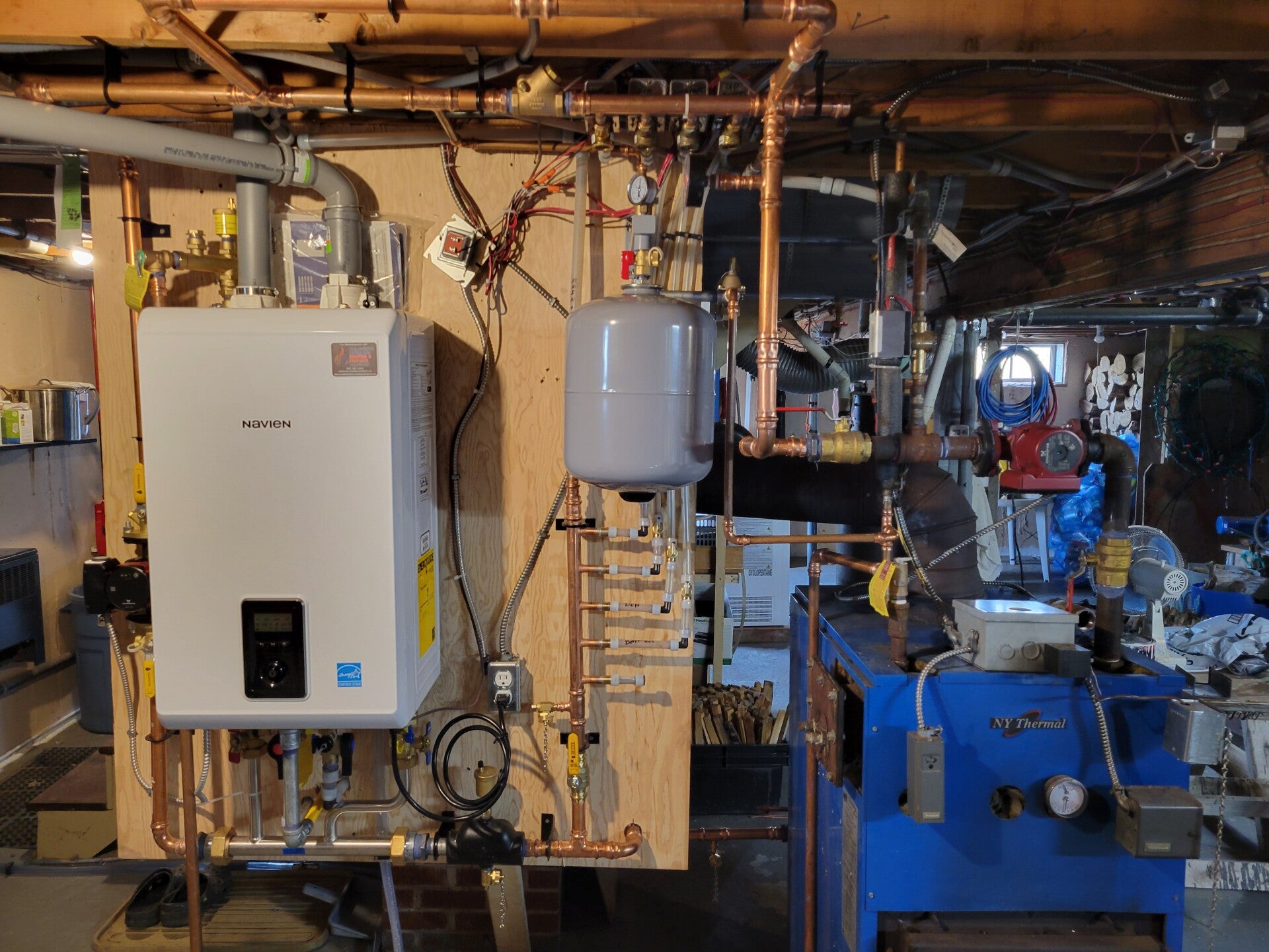 Combi boiler with wood boiler 