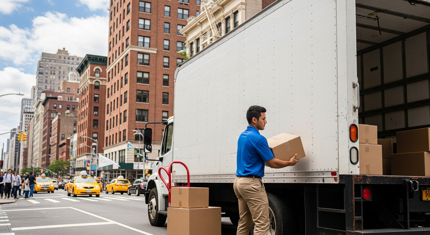 Messager à vélo dans une ville animée
