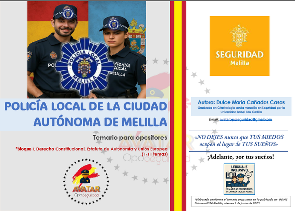Temario Policía Local Melilla. Bloque I