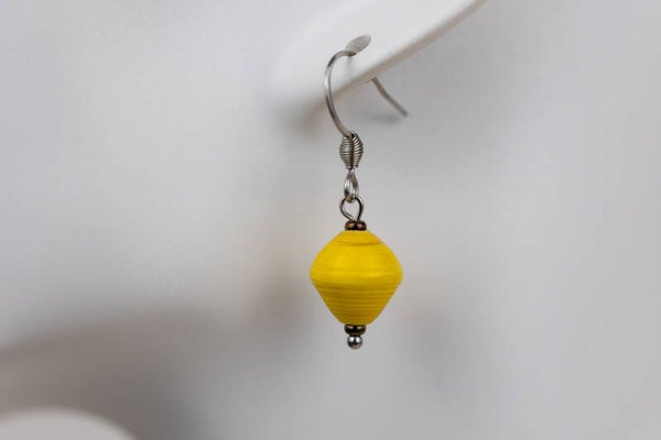 Mrembo Stainless Steel Paper Bead Earrings