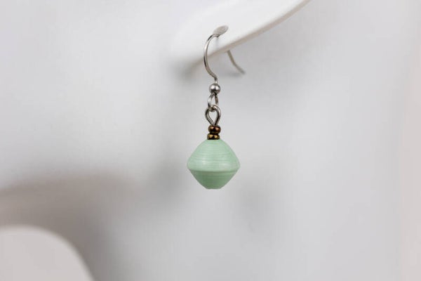Aventurine Stainless Steel Paper Bead Earrings