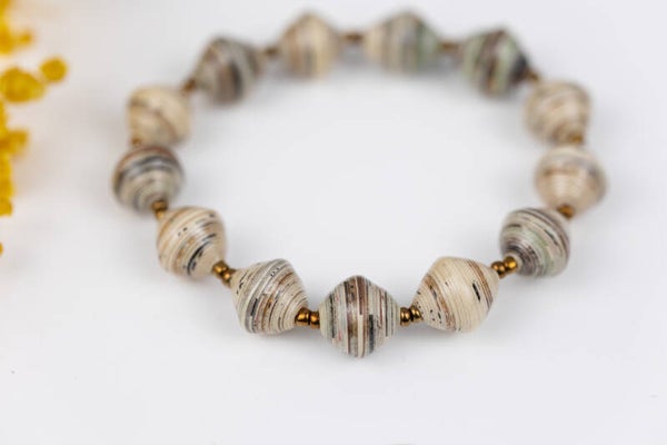 Afoyo Elastic Paper Bead Bracelet