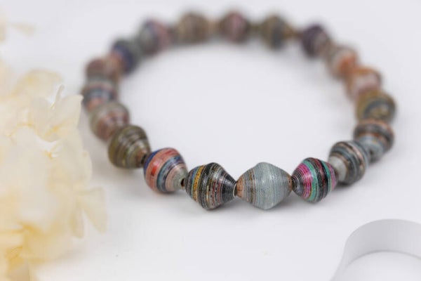 Kasana Elastic Paper Bead Bracelet
