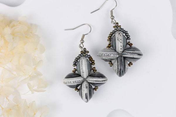 Zambarau Stainless Steel Paper Earrings