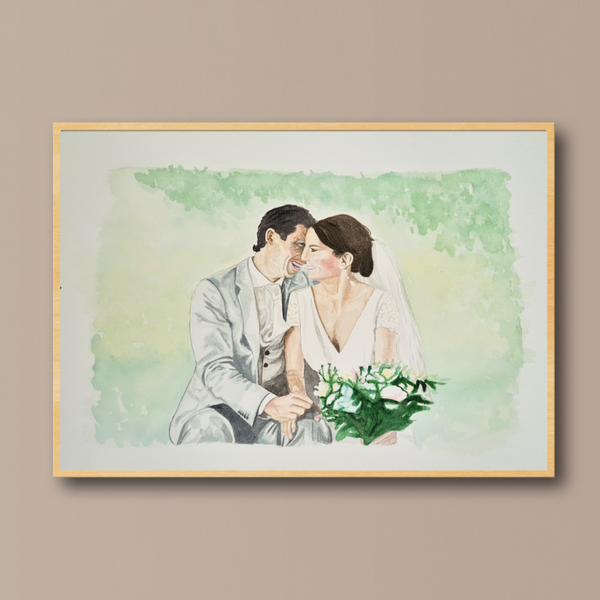 Bruidspaar Aquarel