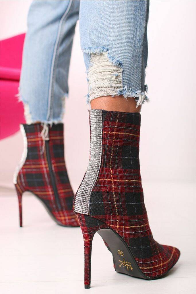 High Heels in ruitjes patroon / Enkellaarsje bling met naaldhak van Sergio  Todzi - Alleen nog maat 37! | HotShoes \u0026 CoolStuff