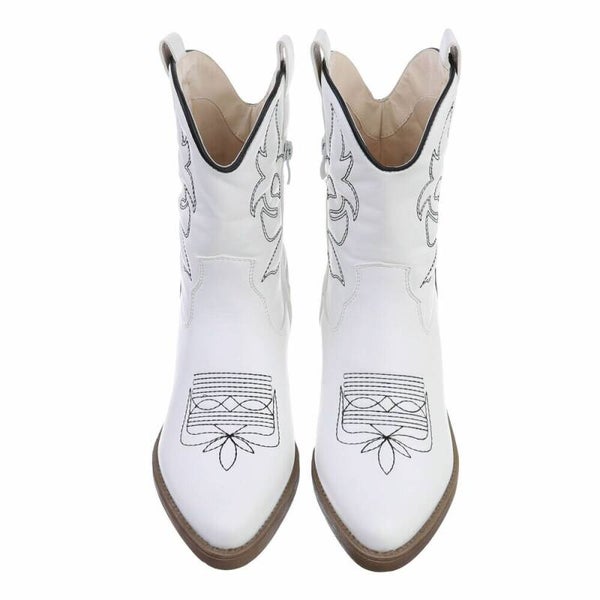 Trendy … stoere Cowboylaarsjes in diversen kleuren / Biker-western boots met gestikte deco - ook in maat 42