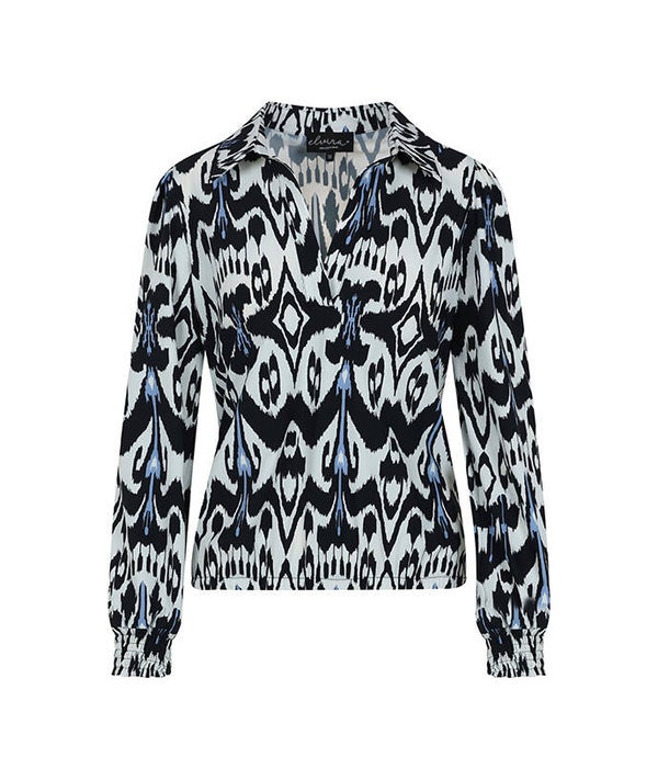 Elvira Blouse Carmen Moral Navy travelstof