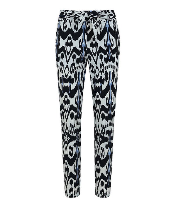 Elvira Trouser Marissa Print Navy travelstof