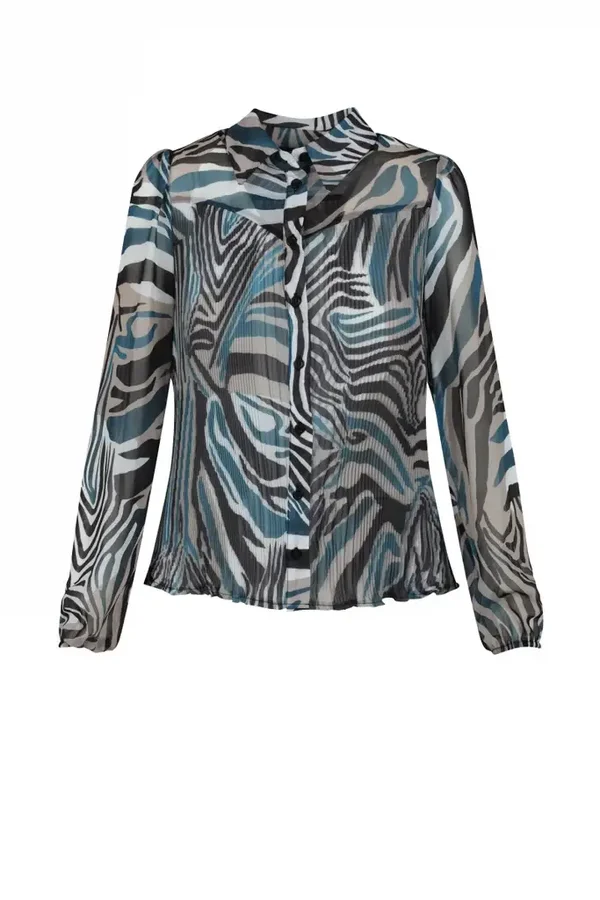Elvira blouse lizzy plizze aqua swirl
