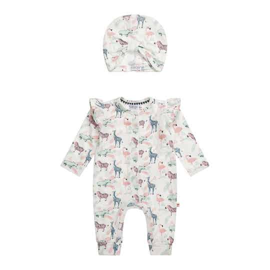 Dirkje Babysuit ls+hat White