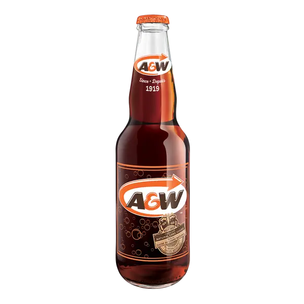 A&W Root Beer Glass Bottle
