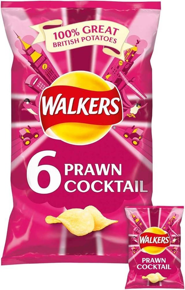 Walkers Crisps Prawn Cocktail 6-Pack