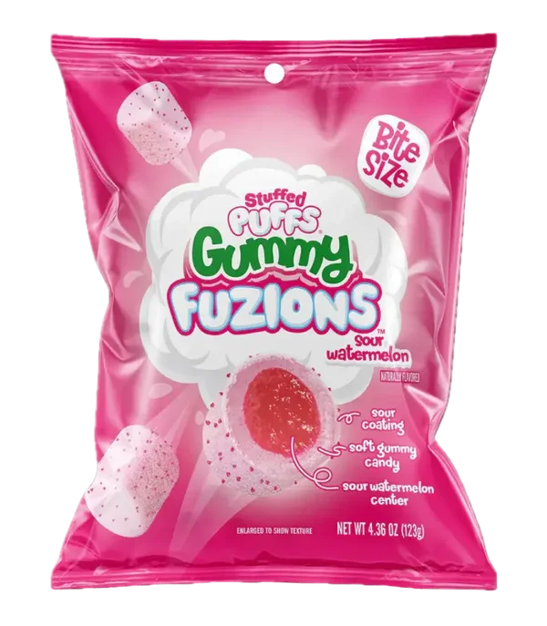 Stuffed Puffs Gummy Fusions Sour Berry Sour Watermelon