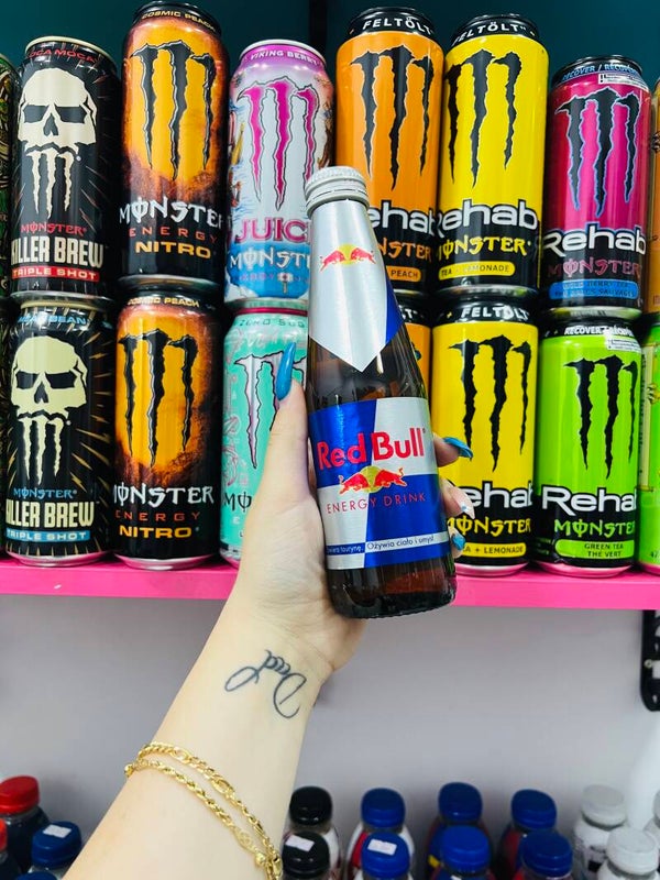 Red Bull Glass Bottle