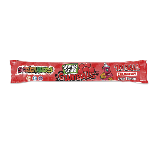 Zed Screamers Super Sour Gumballs Strawberry