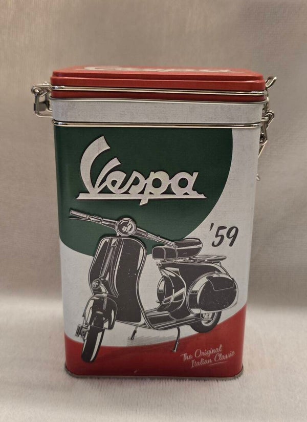 Vespa scooter voorraadbus / voorraad blik