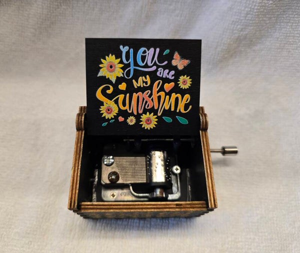 Muziekdoosje You are my sunshine met bloemen
