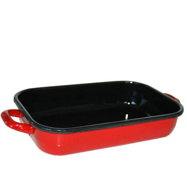 Emaille ovenschaal rood