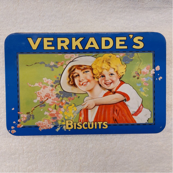 Verkade koektrommel moeder en kind