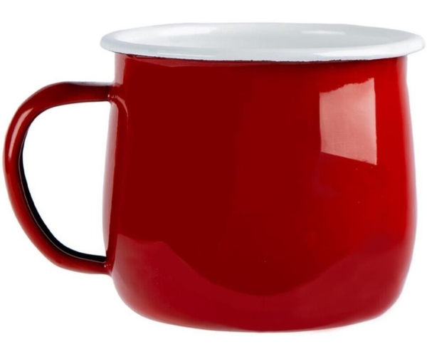 Emaille bolle buik mok rood