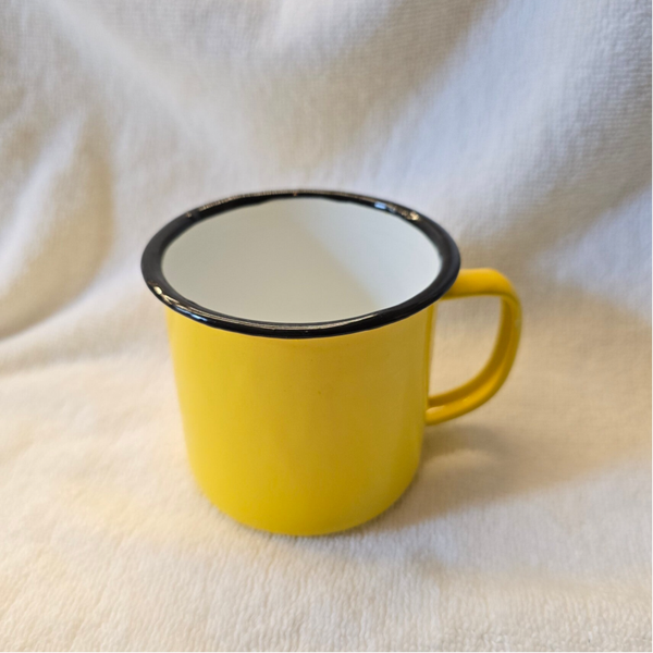 Emaille lichtgewicht mok geel
