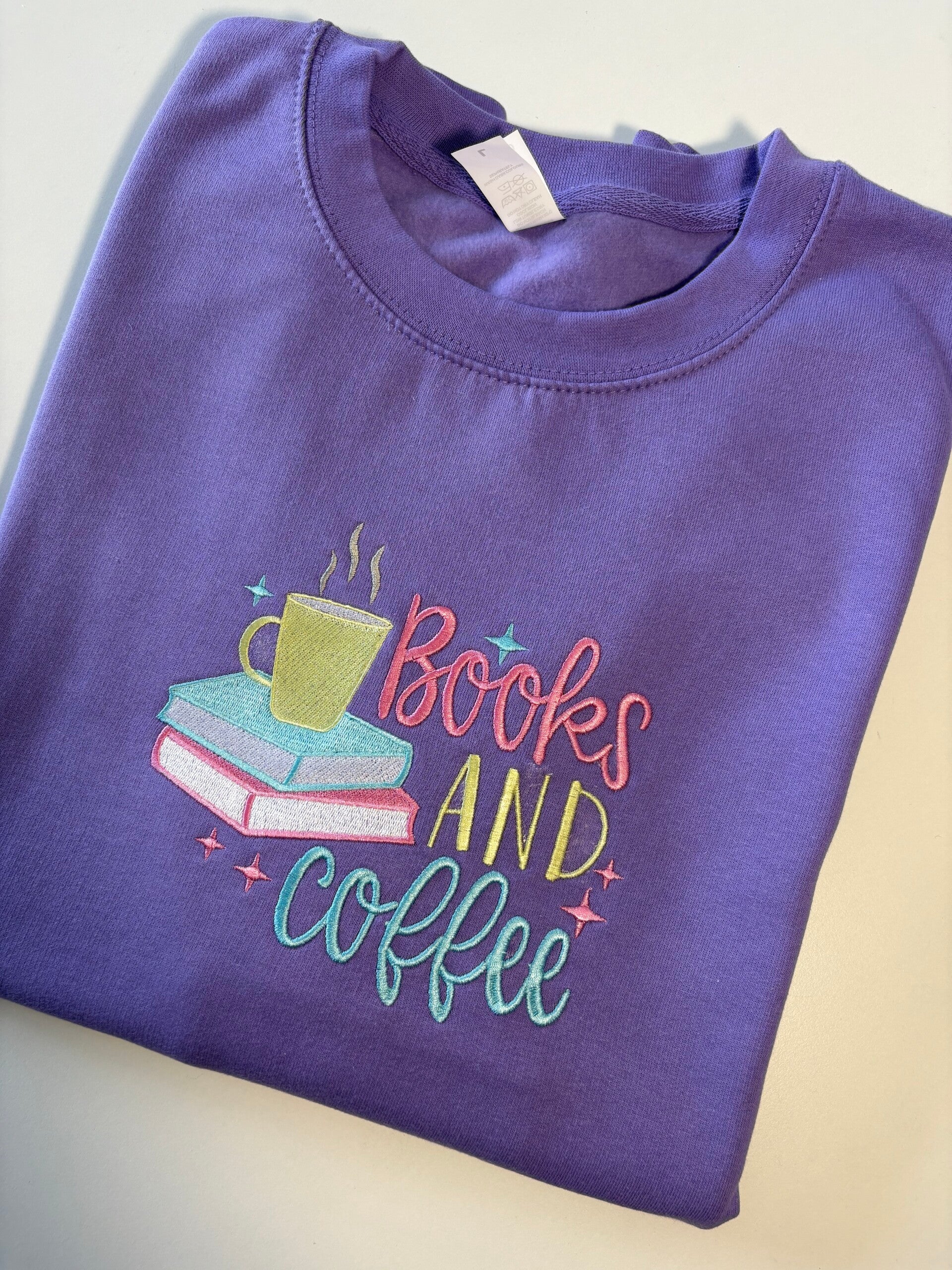 Book and Coffee Sweatshirt | Cozy Gift for Readers
