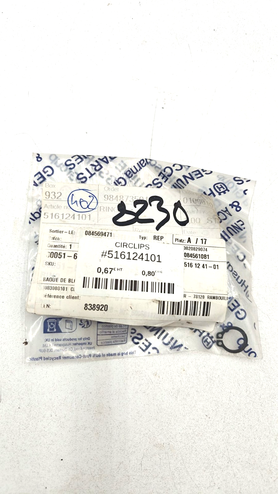 Circlips GENUINE PARTS 516124101