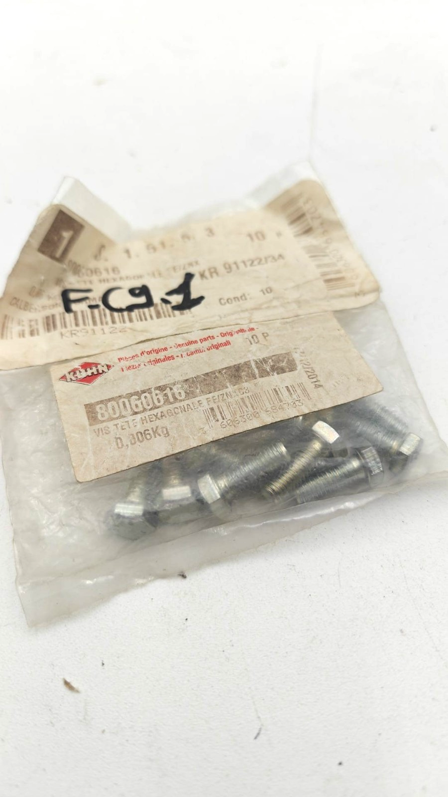 10 Vis à tête hexagonale réf. 80060616 - Kuhn