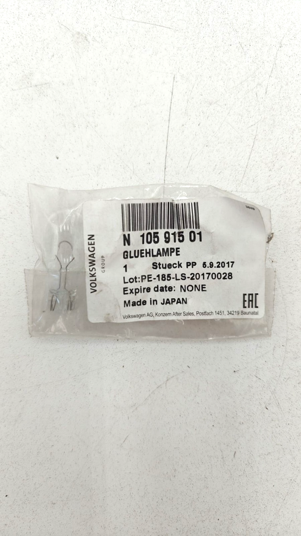 Ampoule Skoda - N10591501, 10591501 **Pièce d'origine neuve du groupe VW