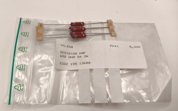 resistor pmf 6R8 OHM 5% 3W 5 pce