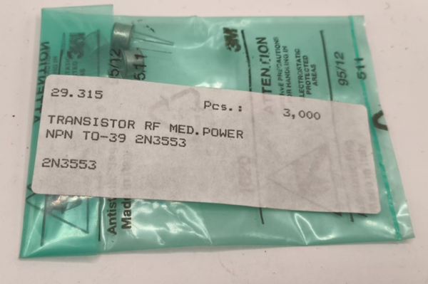 3 X 2N3553 TRANSISTOR.RF MED .POWER NPN TO-39