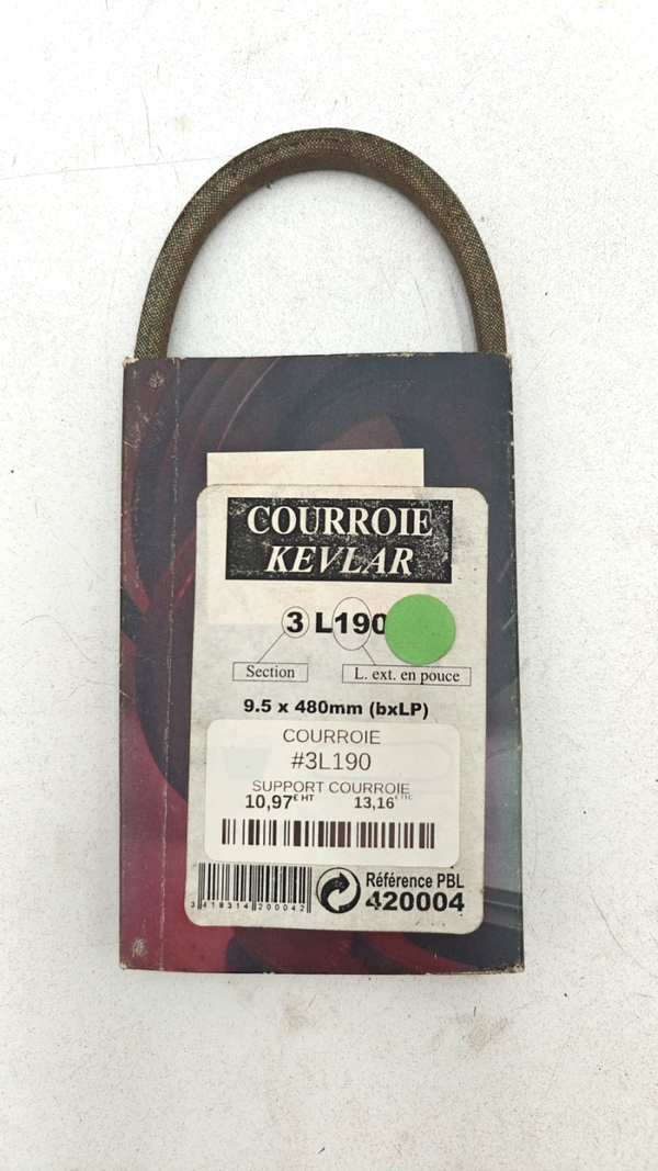 Courroie trapézoïdale lisse 3L190 420004