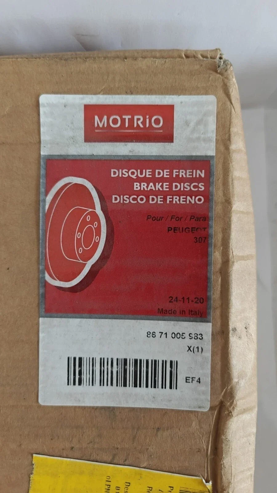 paire de disque de frein pour Peugeot 307 8671005983
