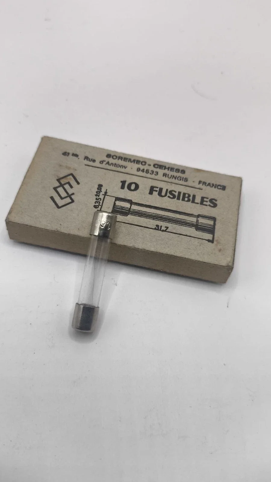 Fusible verre 6x30- 0,25 A J021200G (10 Fusibles)