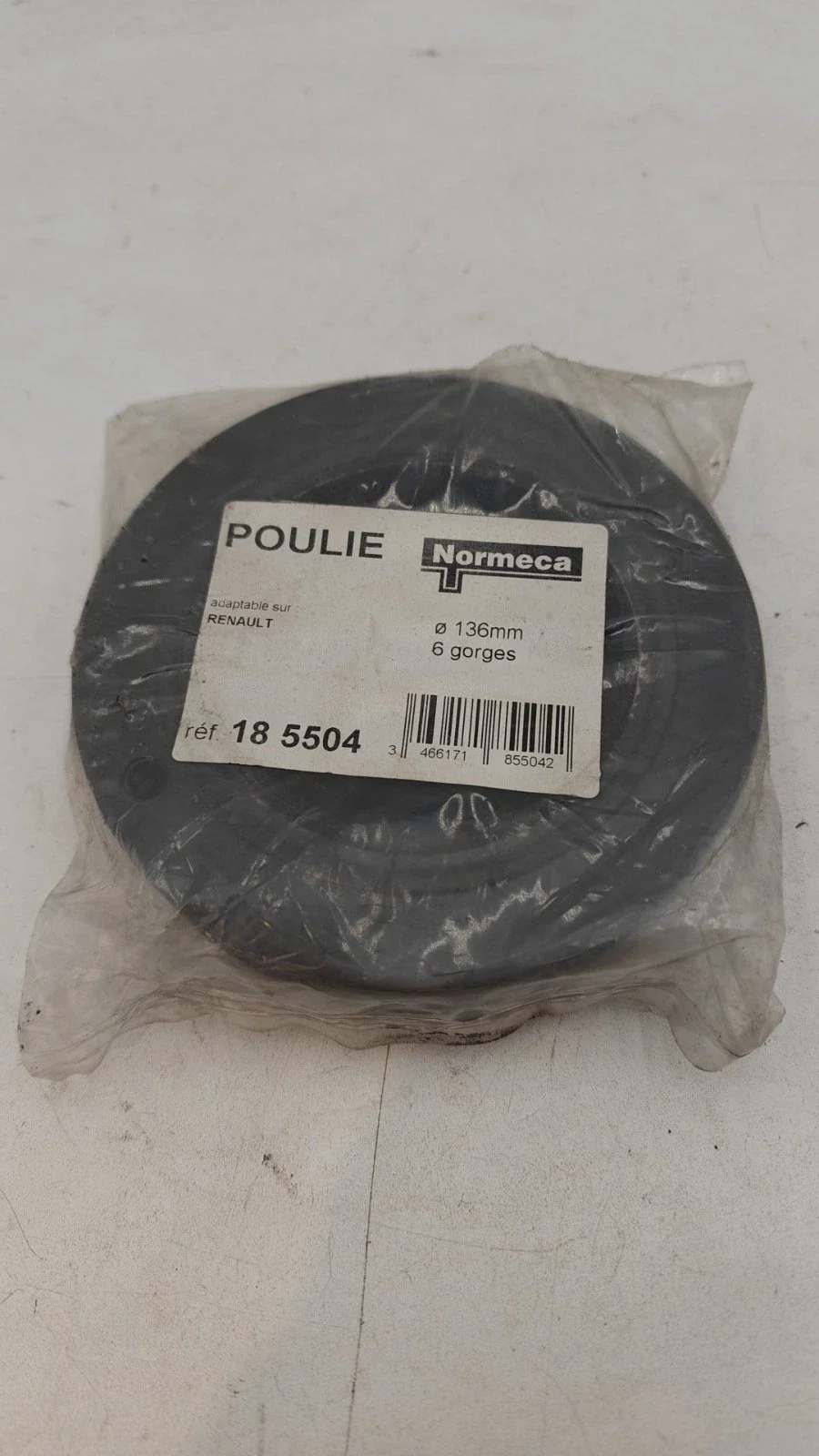 Poulie adaptable normeca adaptable Renault 185504 diam. 136mm 6 gorges