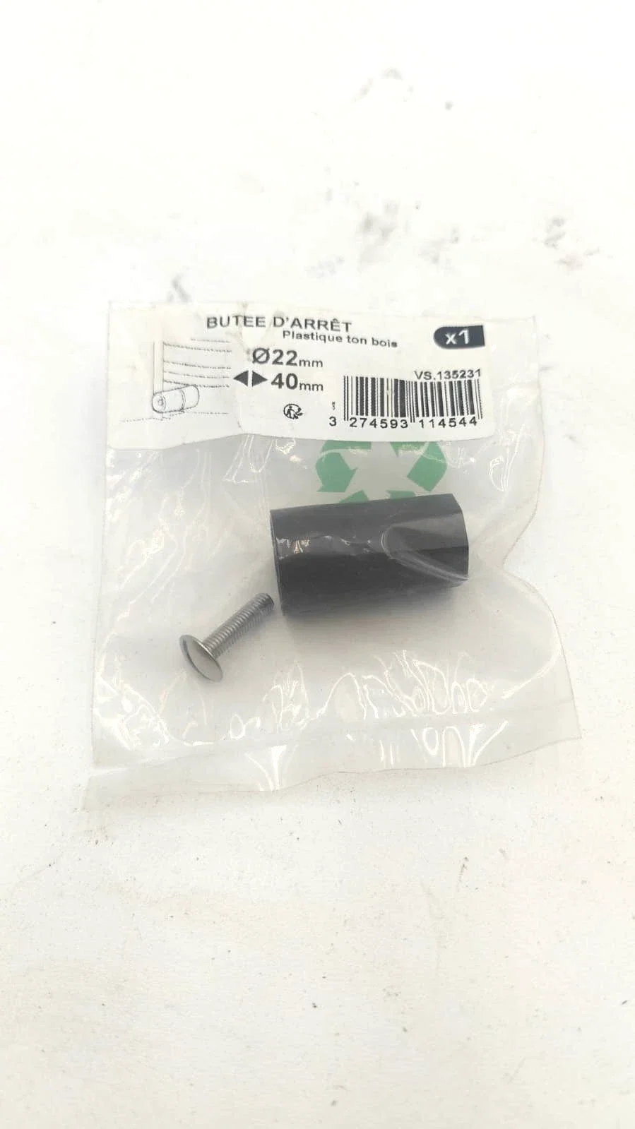 Butée d'arrêt conique pour volet roulant tout type - diamètre 22 mm ton bois