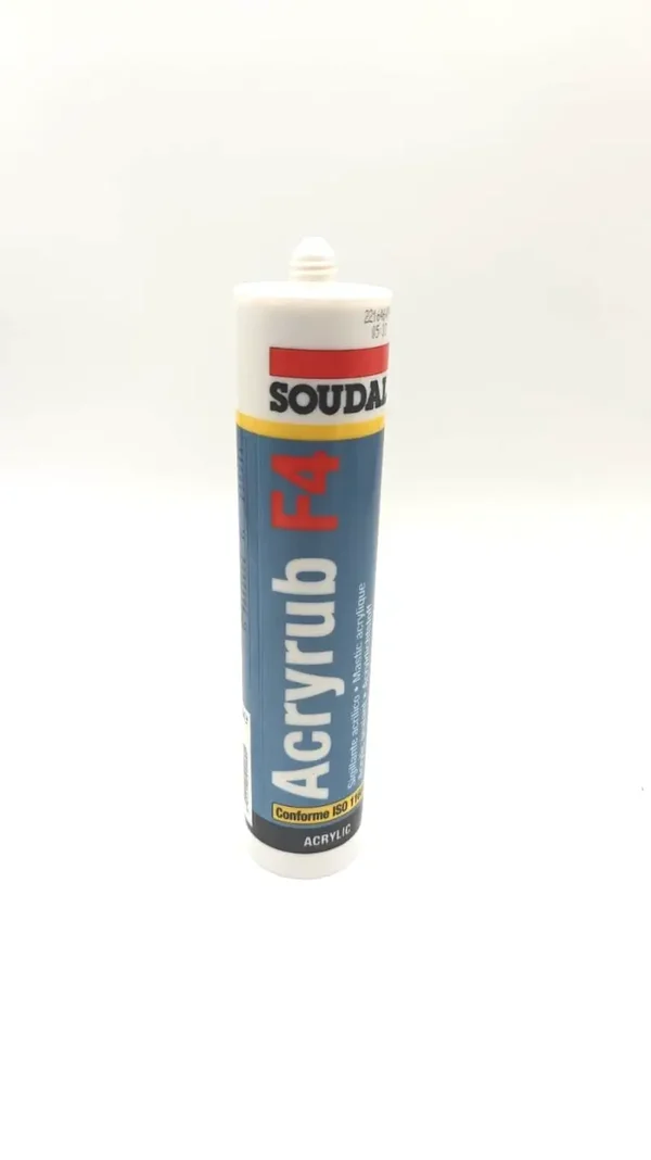 Mastic de rebouchage - acrylique - 300 ml - blanc - Acryrub F4 SOUDAL