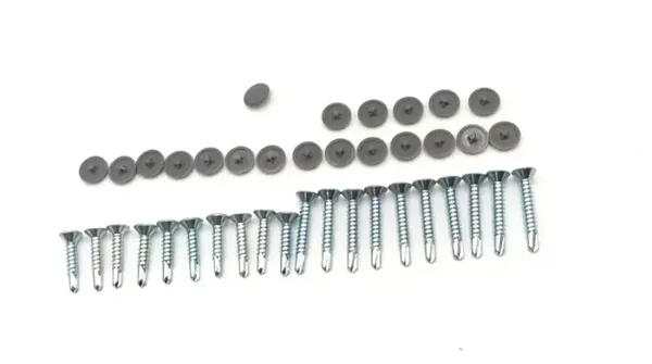 lot de 20 vis auto foreuse de fixation menuiserie avec capuchons