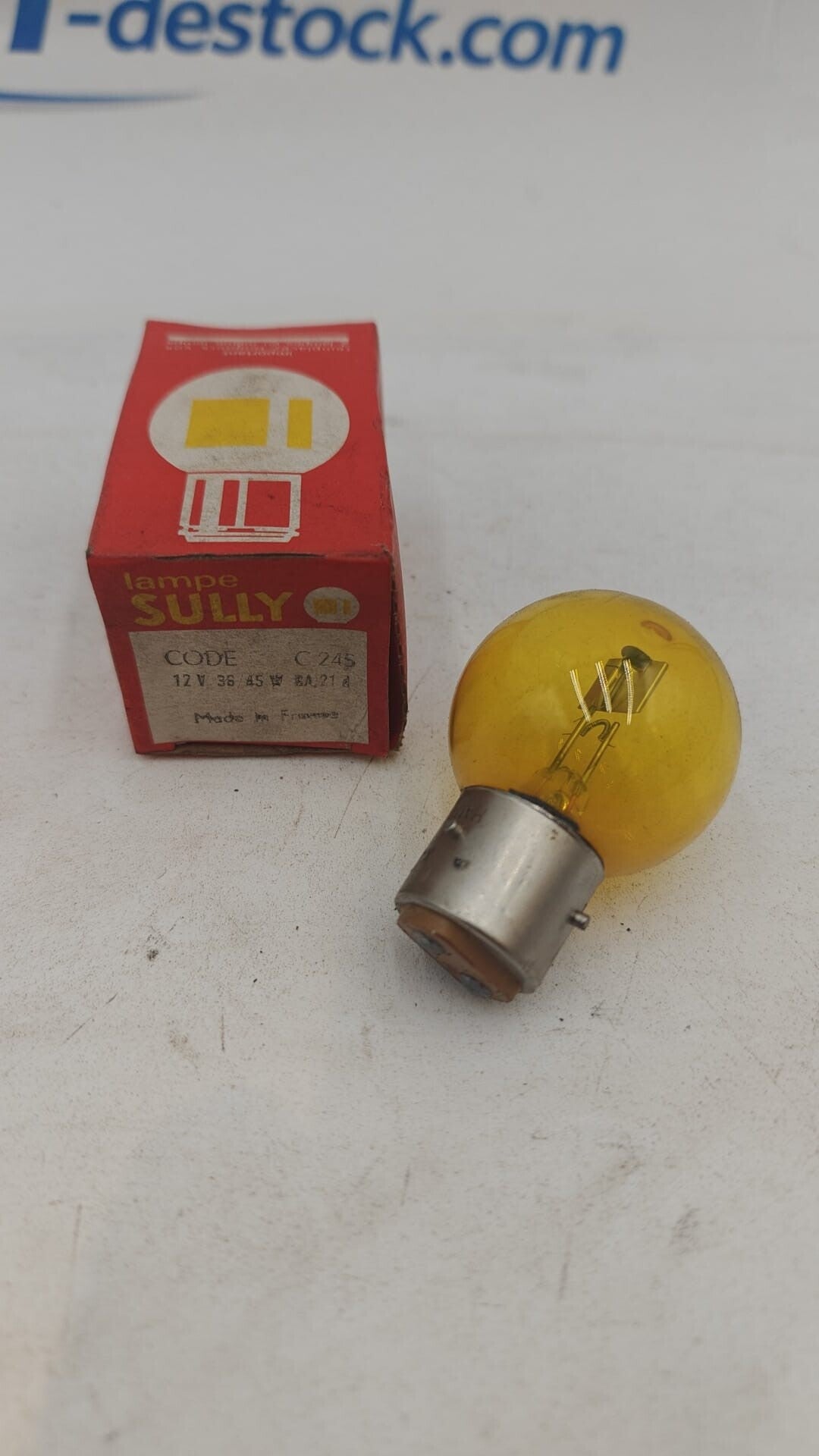Ampoule Sully jaune 12V 36/45W BA21 Code C245