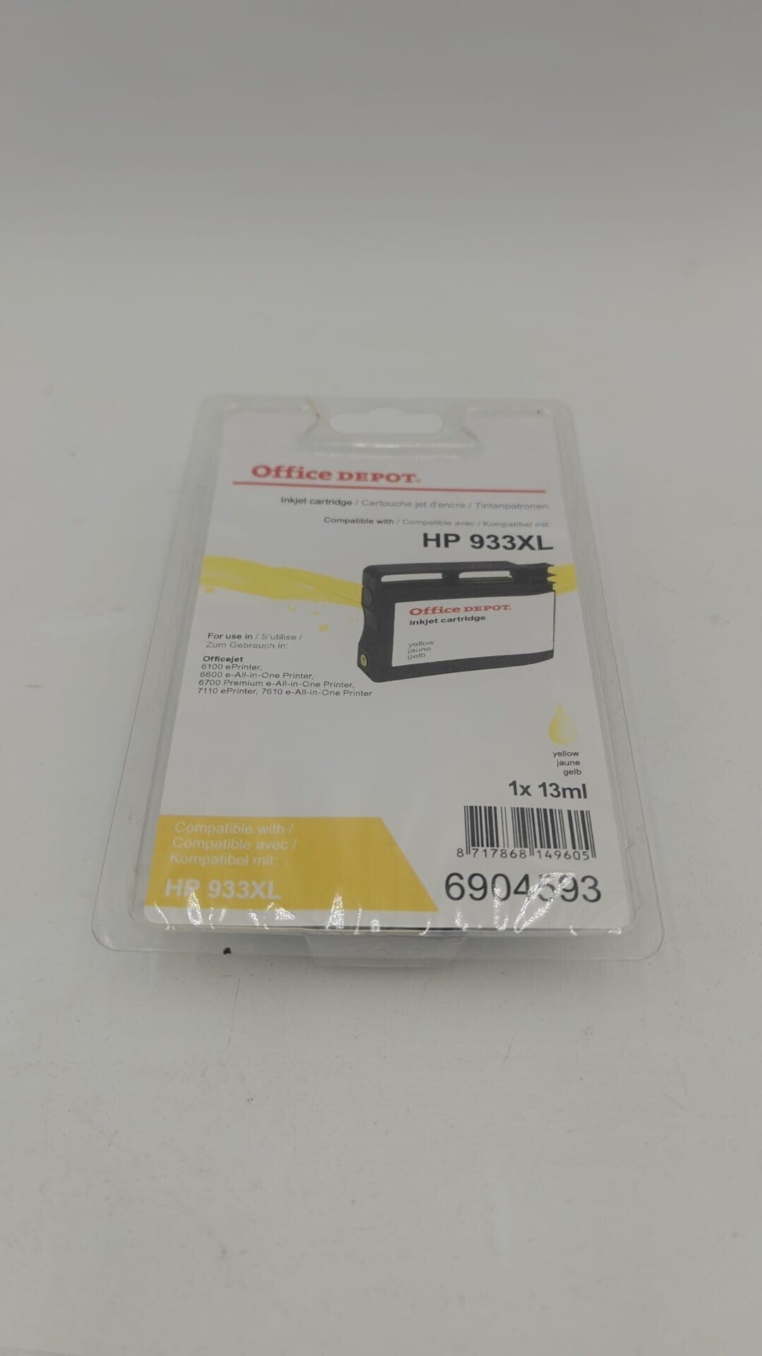 Cartouche Office dépôt compatible HP 933 XL jaune 13ml