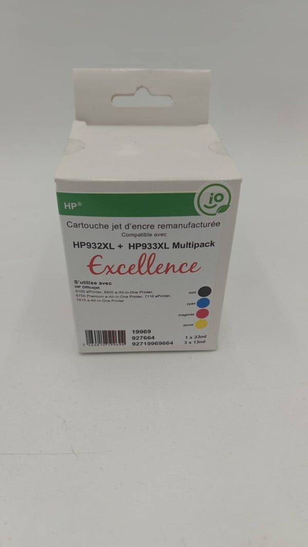 Cartouche jet d'encre remanufacturée compatible HP932XL + HP933XL multipack