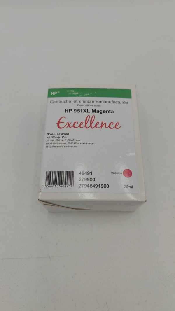 Cartouche jet d'encre remanufacturée compatible HP 951 XL Magenta 26ml