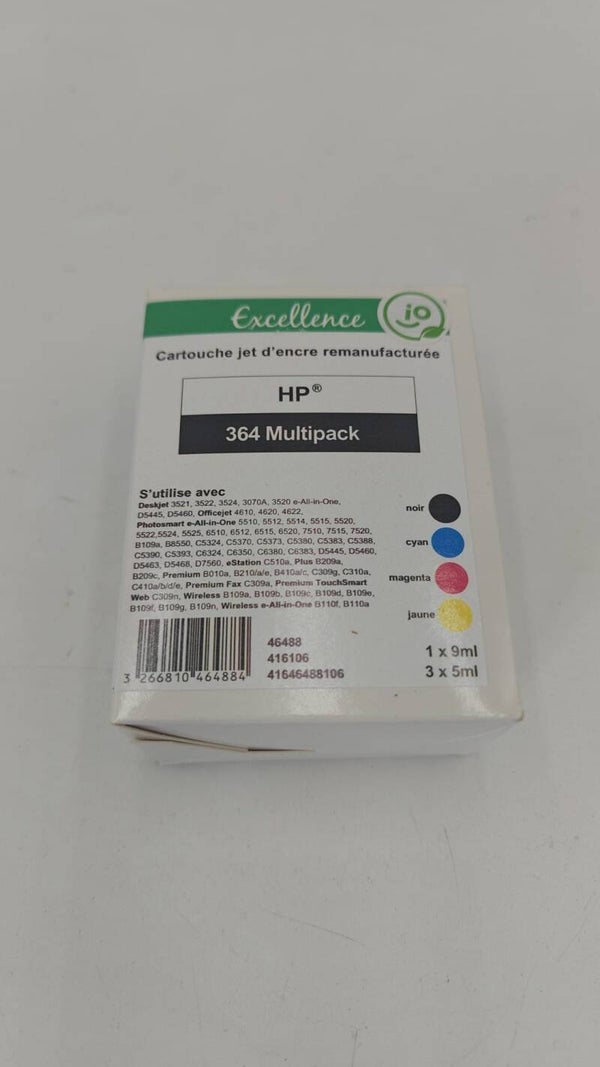 Cartouche jet d'encre manufacturée compatible HP364 multipack