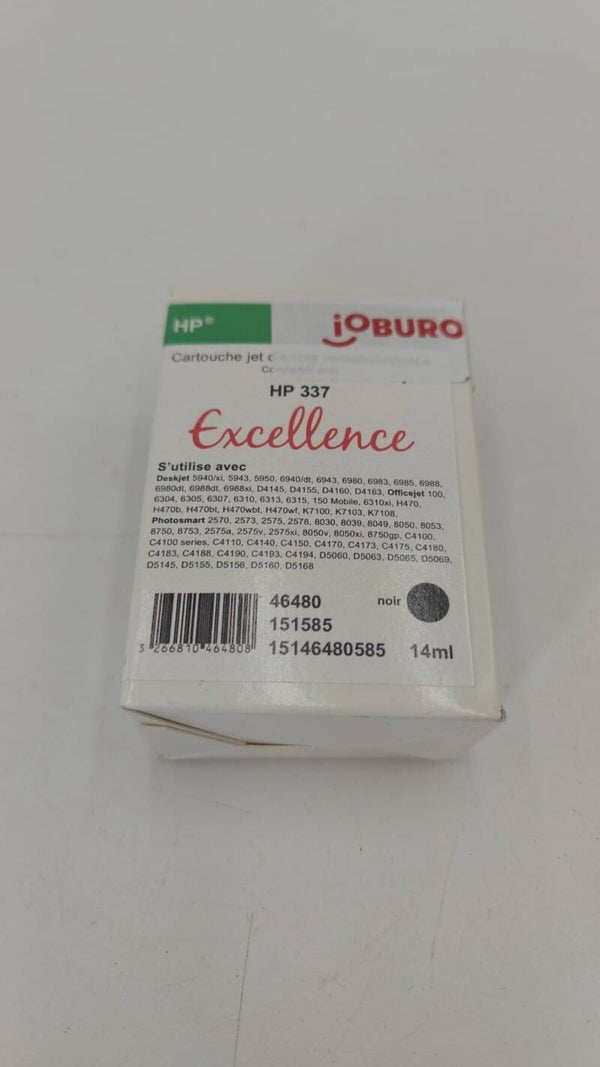 Cartouche jet d'encre manufacturée compatible HP337 noir 14ml
